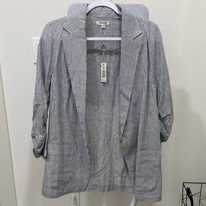 Max Studio Black and White Striped Blazer